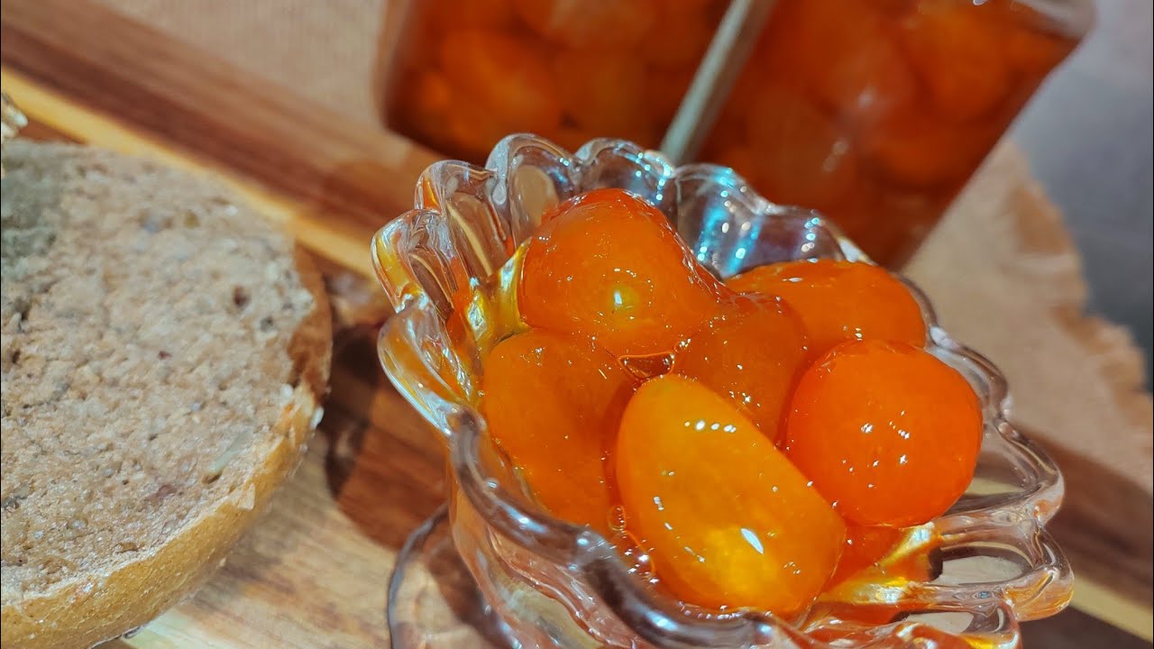 مربى كمكوات:البرتقال الذهبي🍊حبات صغيرة ولمعتها كبيرة🍊