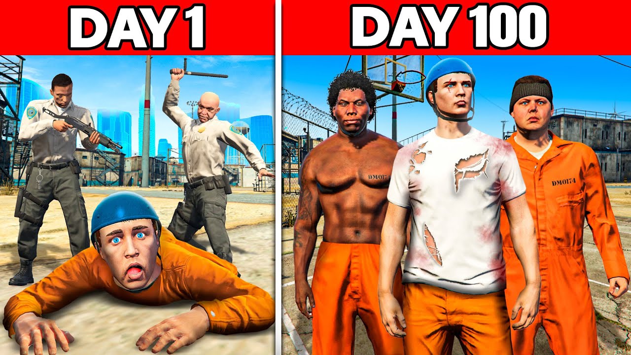 Сможет ли Джеффи выжить в тюрьме после 100 дней в GTA 5?