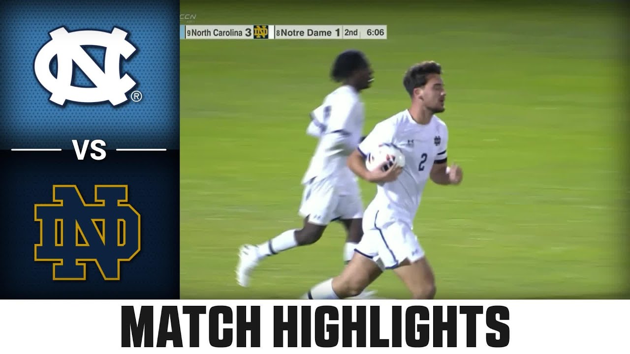 North Carolina vs. Notre Dame Match Highlights | 2025 ACC Men's Soccer