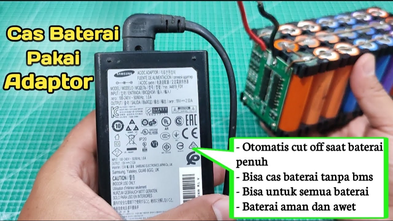 Baterai pasti awet!! Cara cas baterai lithium 12 Volt menggunakan adaptor