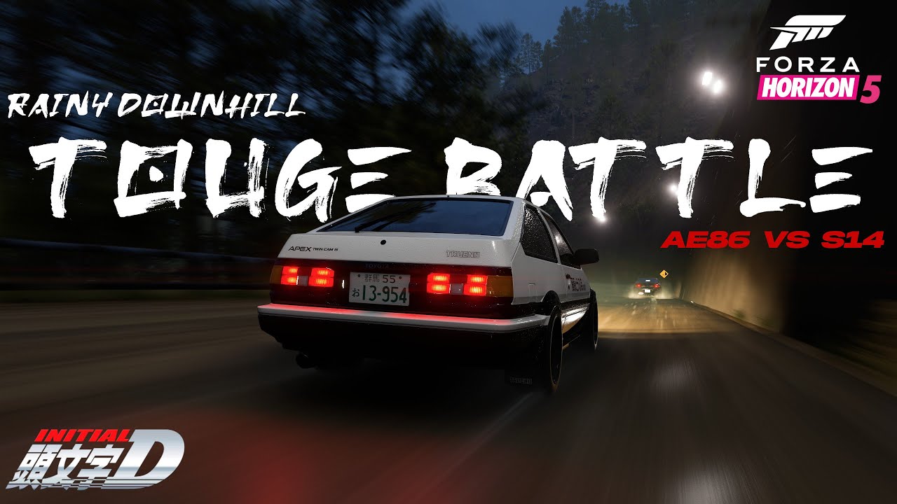 Forza Horzion 5 - Touge battle in the rain AE86 vs S14