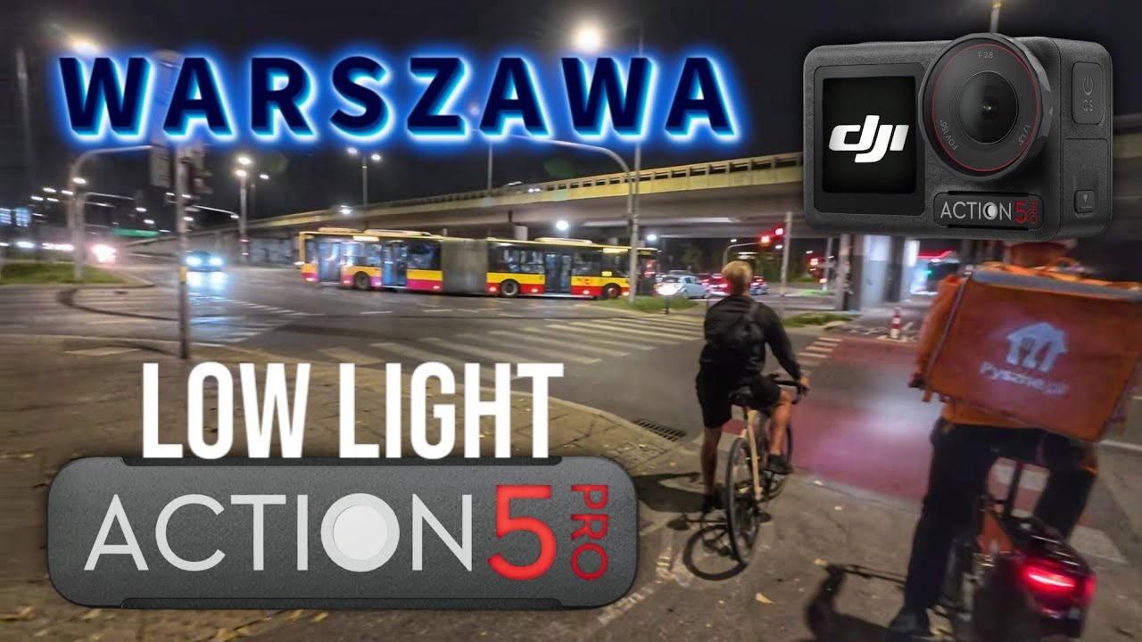 DJI OSMO ACTION 5 PRO - W NOCY | Na rowerze nocą Warszawa | 4K 60 fps