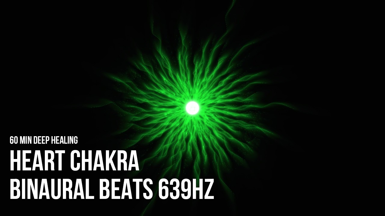 1 Hour Heart Chakra Healing | 639 Hz + 8 Hz Alpha Binaural Beats | Generative Visuals