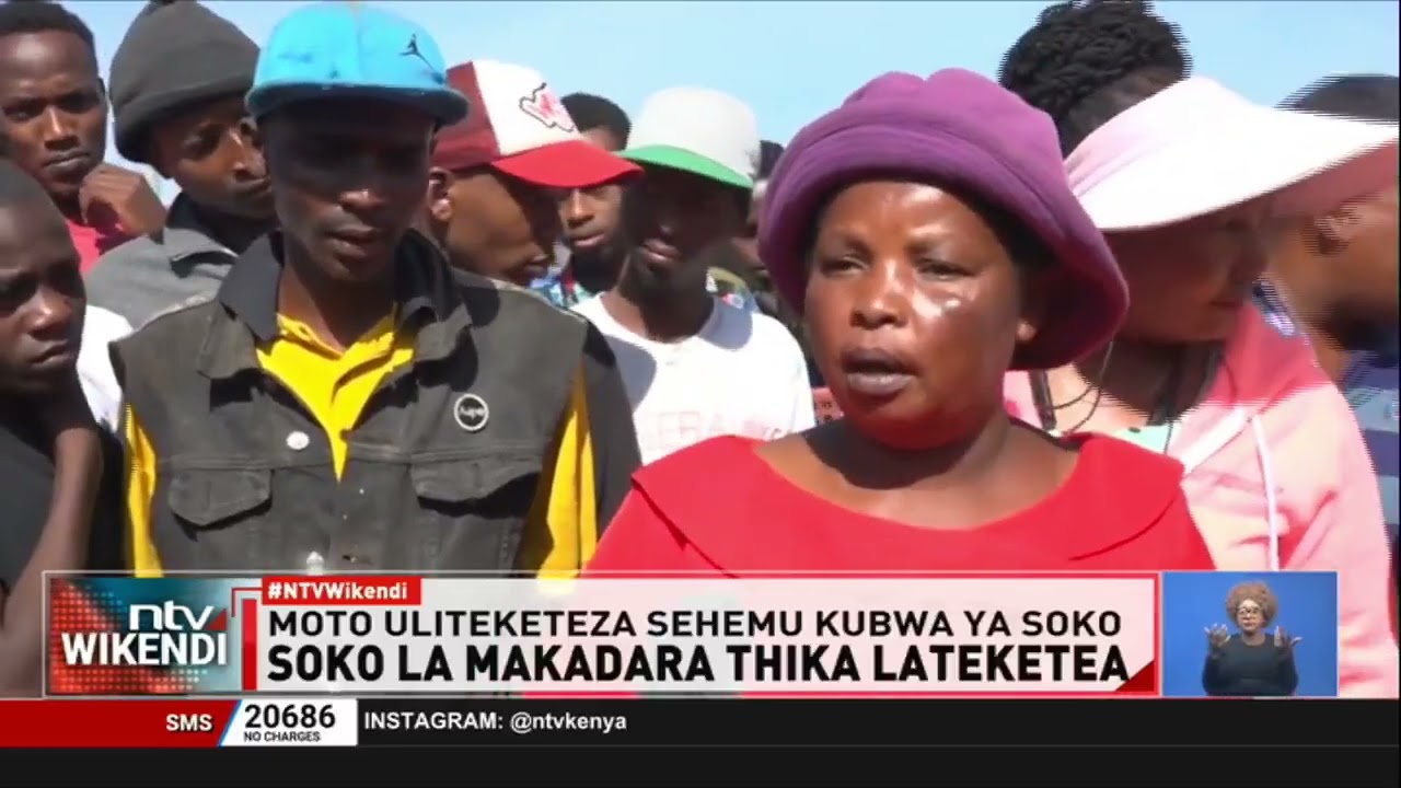 Moto wateketeza soko la Madaraka, Thika, Kaunti ya Kiambu
