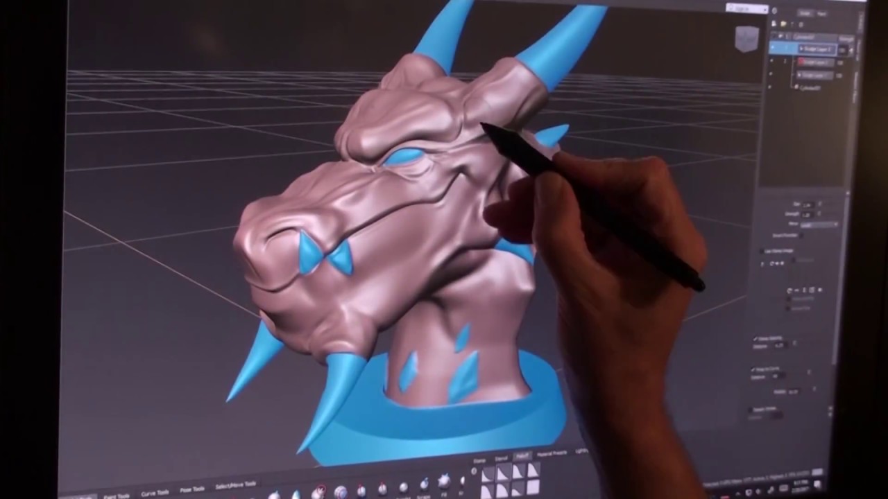 Snow Dragon Mudbox Sculpt -Timelapse