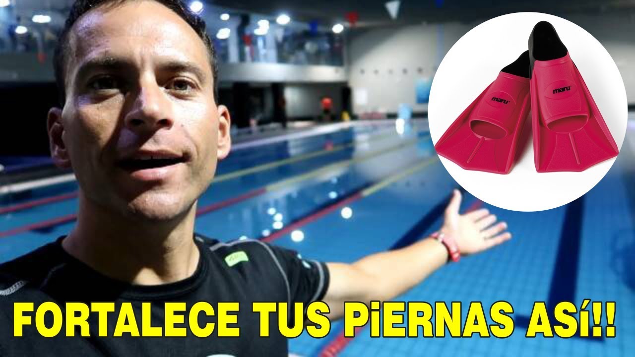 Fortalece tus Piernas en Piscina Nadando con Aletas