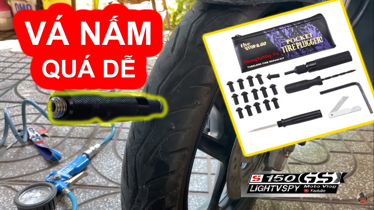 Vá nấm lốp xe không săm - Stop & Go vá nhanh chưa đến 5 phút | Lightvspy