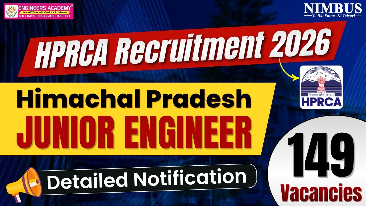 HPRCA Recruitment 2026 | Himachal Pradesh JE Vacancy 2026 | 149 Vacancies | Detailed Notification 📢