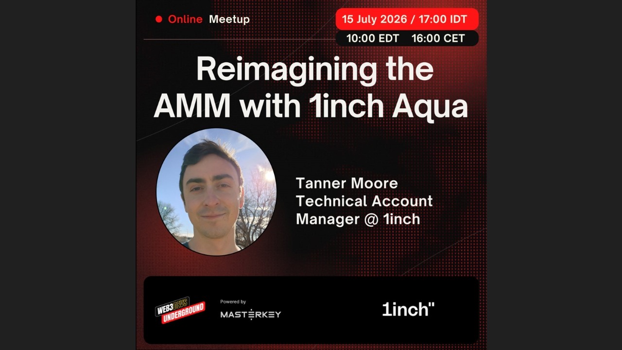 Reimagining AMM with 1inch Aqua | Web3 Devs underground