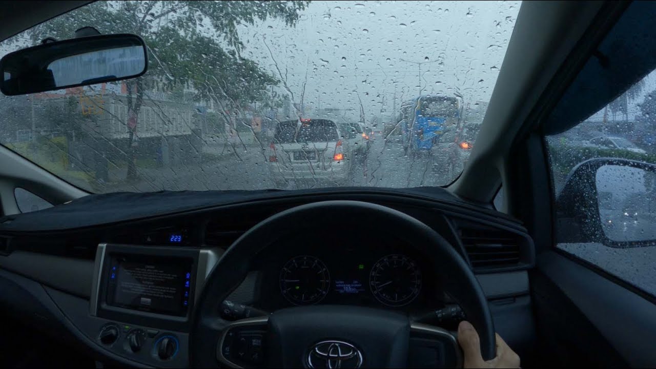 Driving in the rain : Relaxing video for ASMR fans for sleep, work, study
