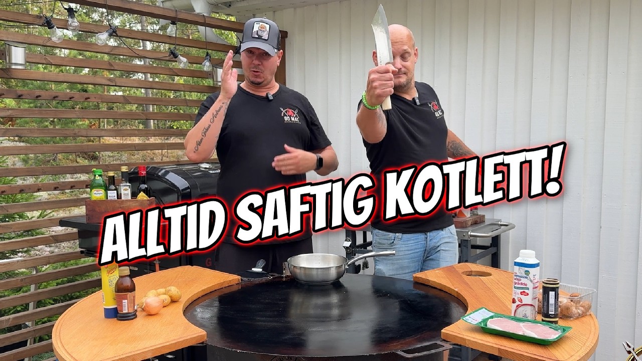 Saftig Kotlett med Krämig Champinjonsås på Stekhäll | Go Mat
