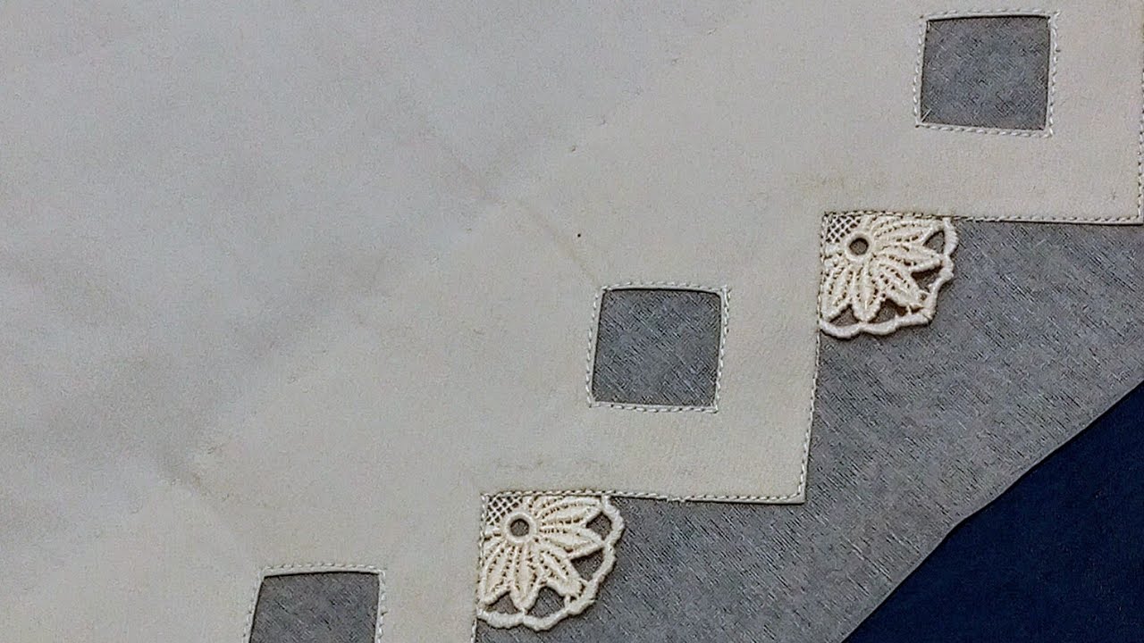 Trouser Design with organza and lace // Cut work trouser design  Cutting & Stitching