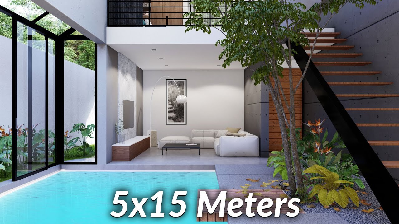 (5x15 Meters) Loft Design | Minimalist House Tour
