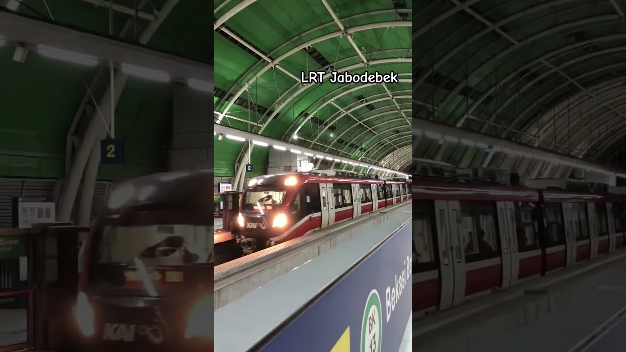 naik kereta LRT #jalanjalan #keretaapi #railfans #bekasi #lrtjabodebek #stasiun #viral #boys #kids