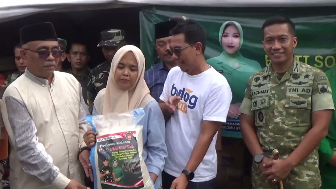 PEDULI KORBAN BENCANA TANAH BERGERAK PADASARI KODIM 0712 TEGAL BERIKAN BANTUAN SEMBAKO