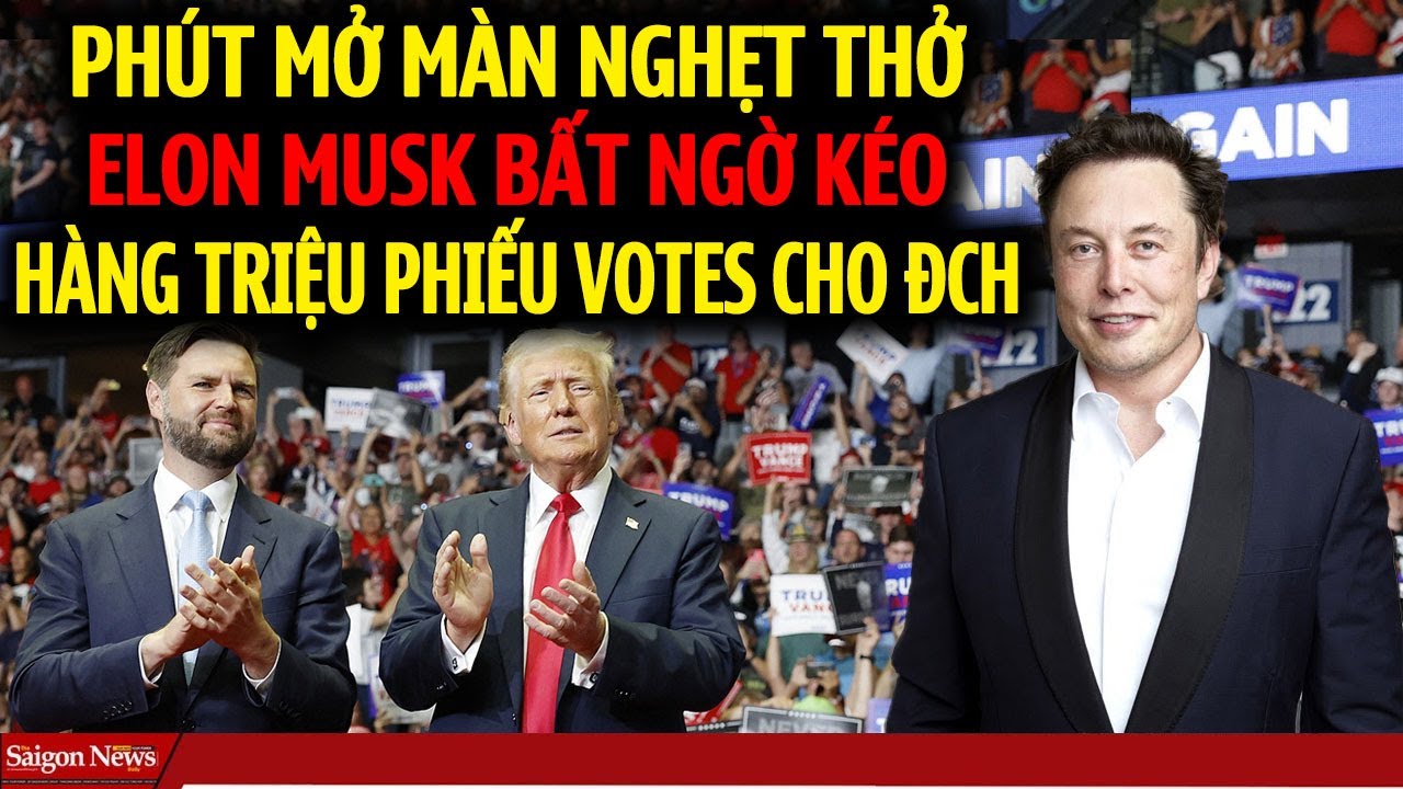 TIN VUI! Ngay phút mở màn Elon Musk bất ngờ kéo hàng Triệu Triệu Cử tri ồ ạt Bỏ Phiếu cho Đảng CH
