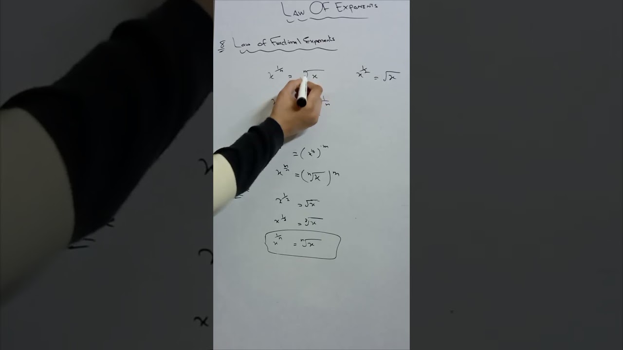 Law of fractional exponents/ how to solve Exponents