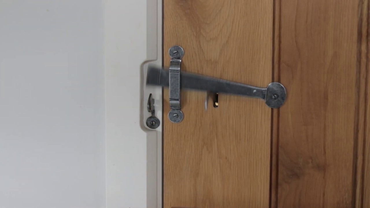 33649 - MEDIUM BEAN THUMBLATCH - PEWTER PATINA