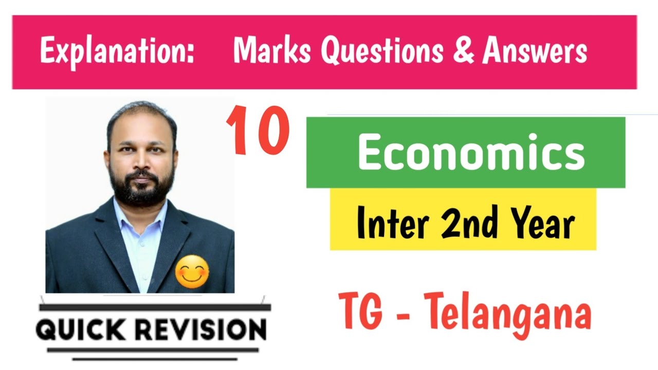 Inter 2nd Year Economics Important Long Questions Answers Quick Revision 2025 CEC TG Telangana