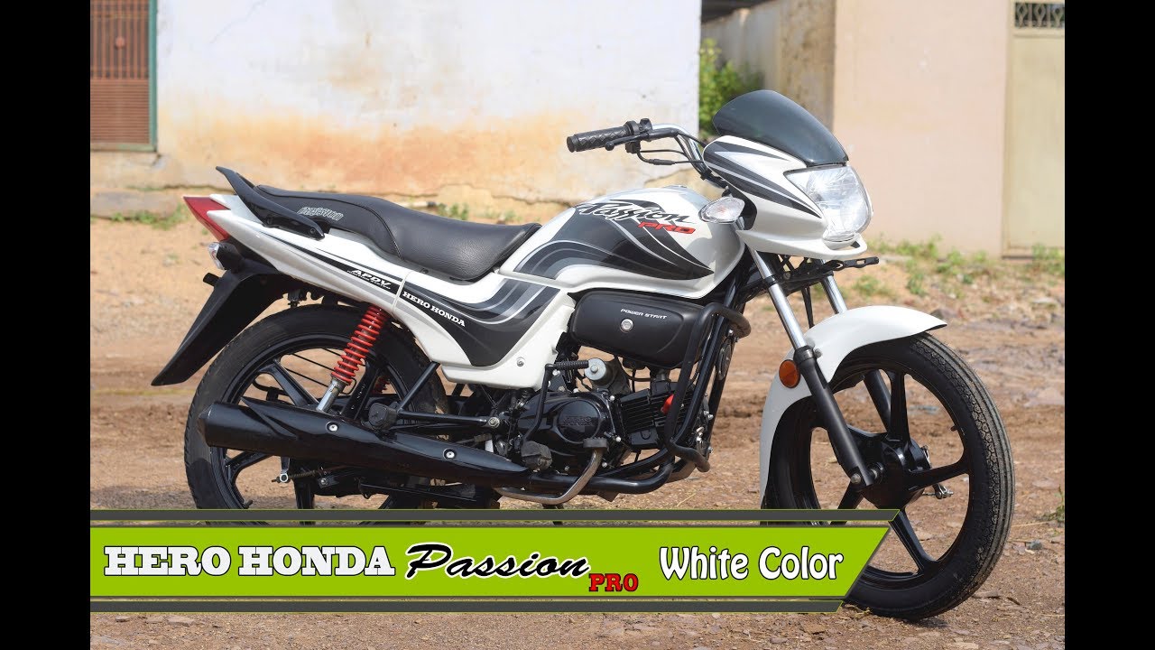 Hero Honda Passion Pro White Color - Clear Over Stickers - Clear Over Single Stage Paint