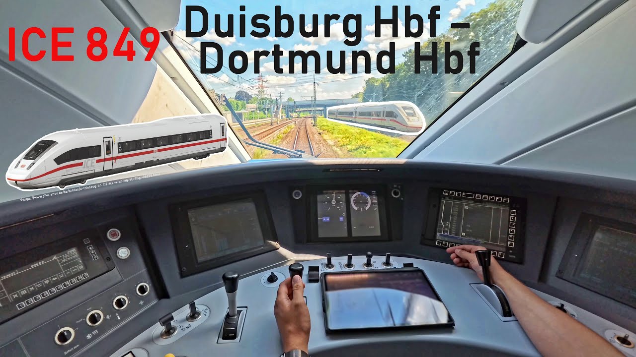 Гонка ICE в Рурской области | Поездка на такси с водителем | ICE 849 Duisburg Hbf - Dortmund Hbf