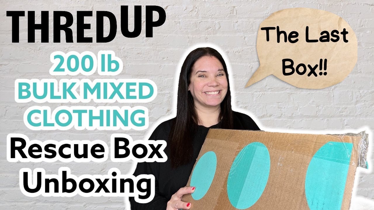 THREDUP RESCUE BOX UNBOXING! 200 lb Bulk Mixed Clothing - Box 4 of 4 Will I buy it again??