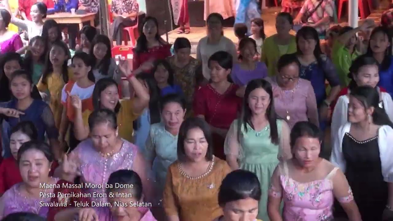 Maena Massal Nias Terbaru 2023 |Moroi Ba Dome || Pernikahan Eron & Intan  #maenanias #adatnias