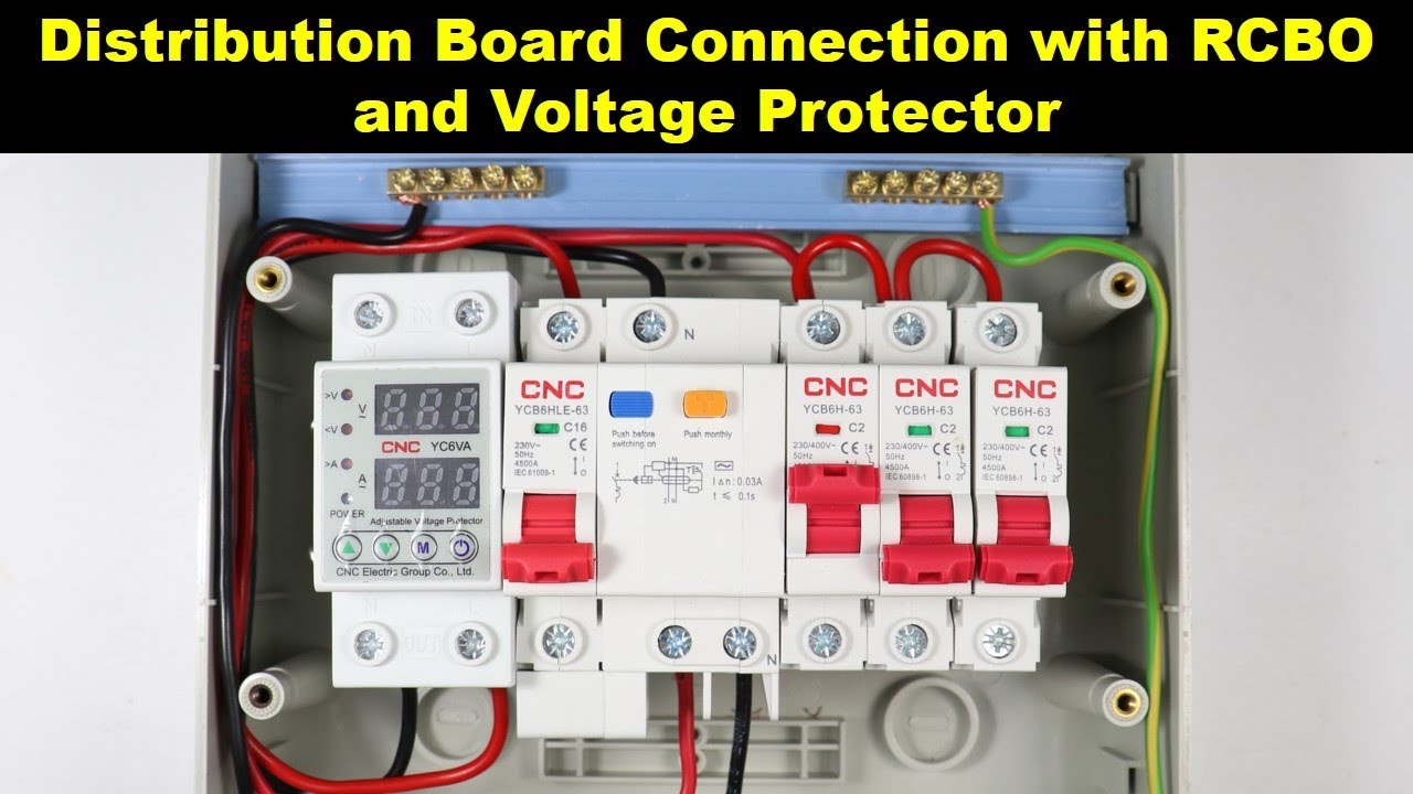 Main Distribution Board Connection with Voltage Protector and RCBO @ElectricalTechnician