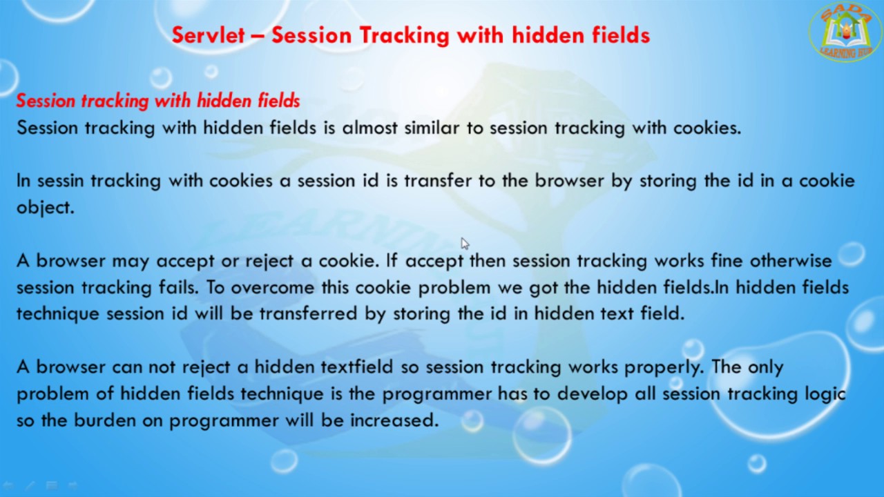 Lesson - 28 : Servlet - Session tracking with Hidden Fields