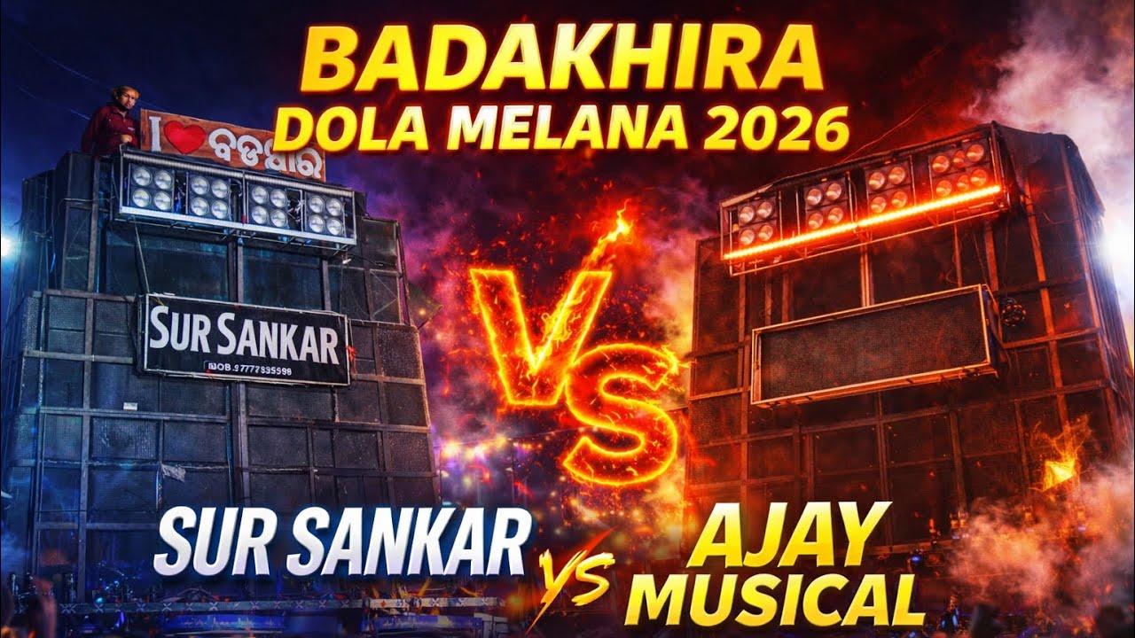 Sur Sankar vs Ajay Musical 🎶 Massive Sound Battle at Badakhira Dola Melana 2026 || Full Competition 