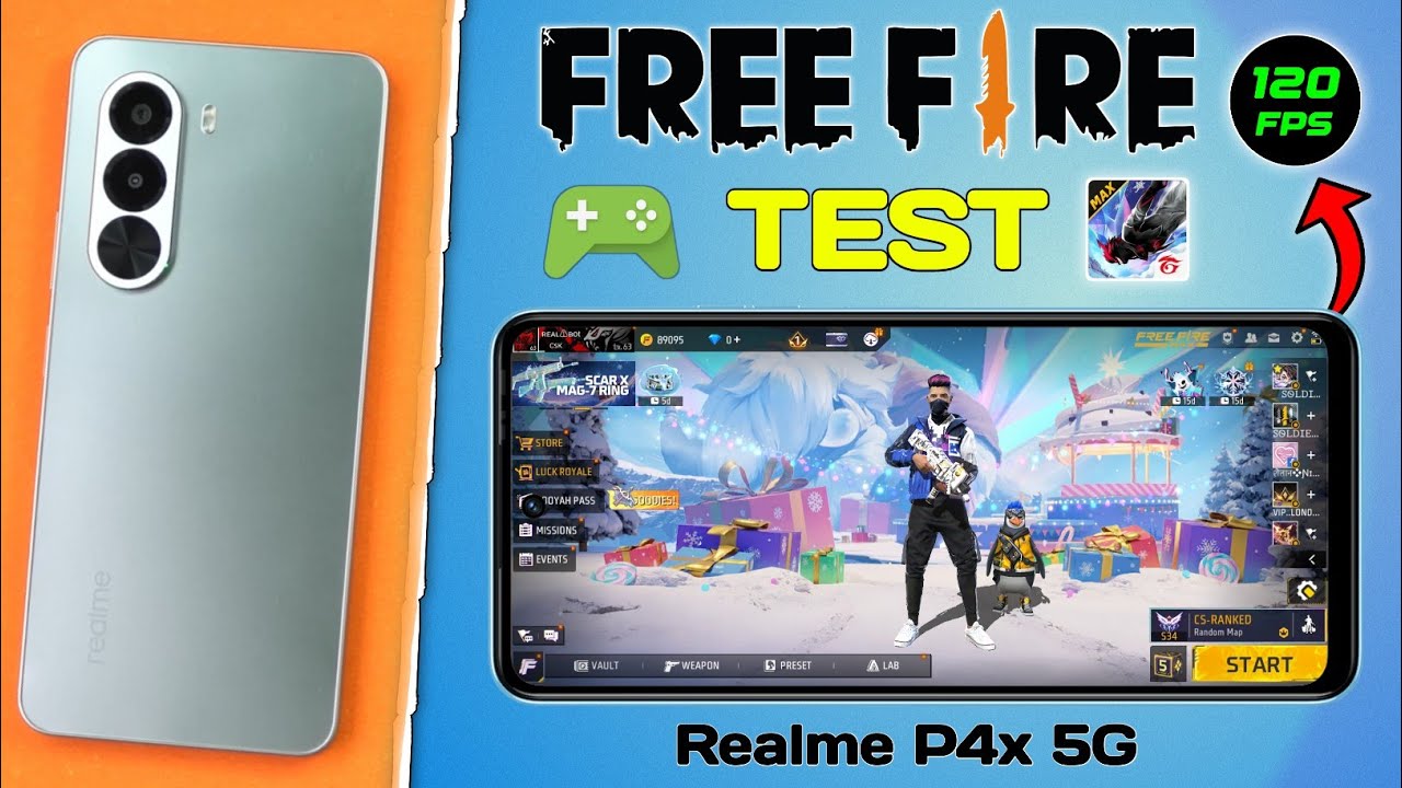 Realme P4x 5G Free Fire Test // With 120.FPS // Best Budget Gameing Phone in 2026 