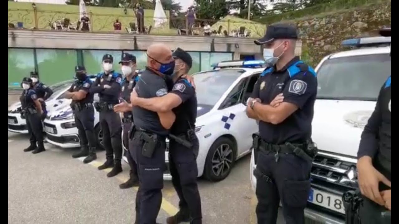 Homenaje de los agentes de la Policía Local a su compañero José Manuel Chamorro, que se jubila