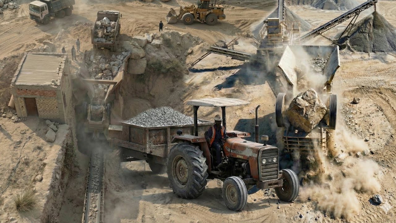 Huge Rocks, a Super Satisfying Crushing Process, By Amazing Works! 