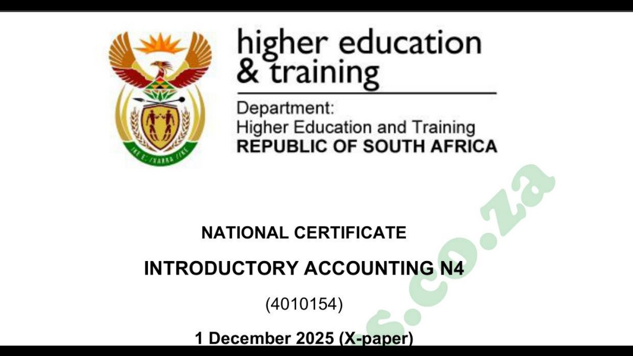 INTRODUCTORY ACCOUNTING N4 WAGES JOURNAL NOVEMBER 2025