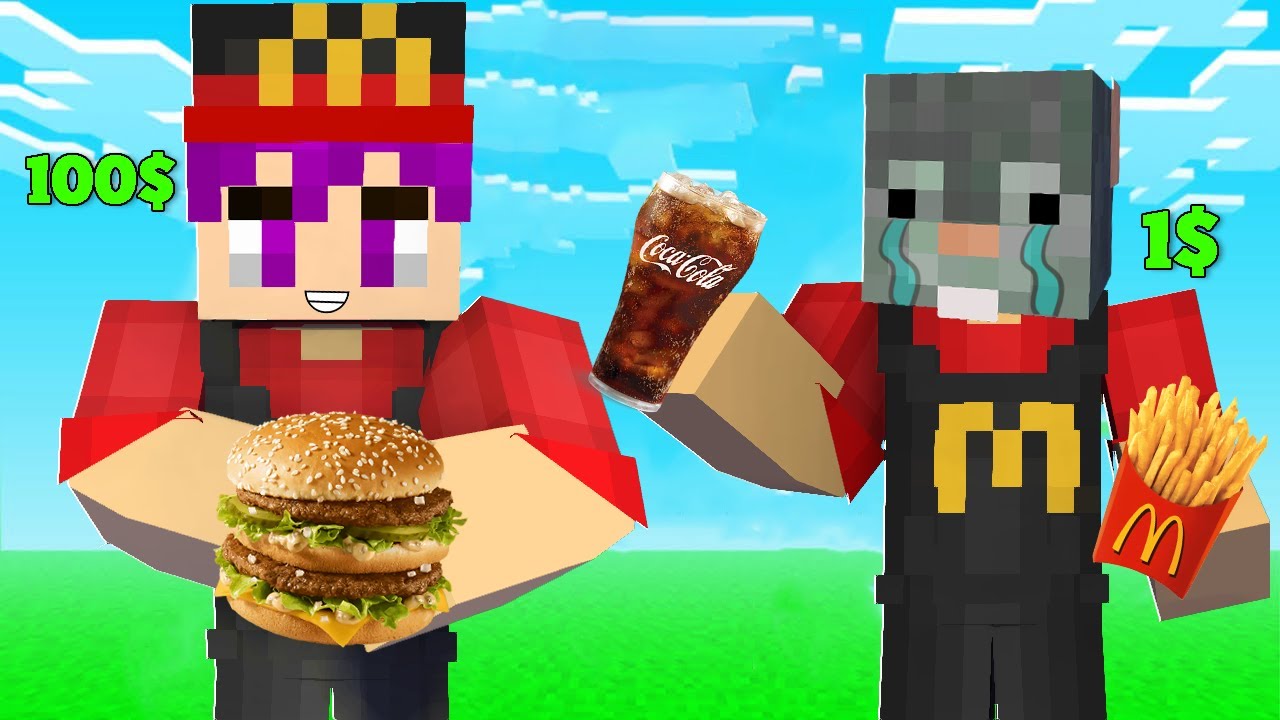 أول شخص يصنع برجر ماكدونالدز يربح 1000$ في لعبة ماين كرافت ... !؟🍔🍟