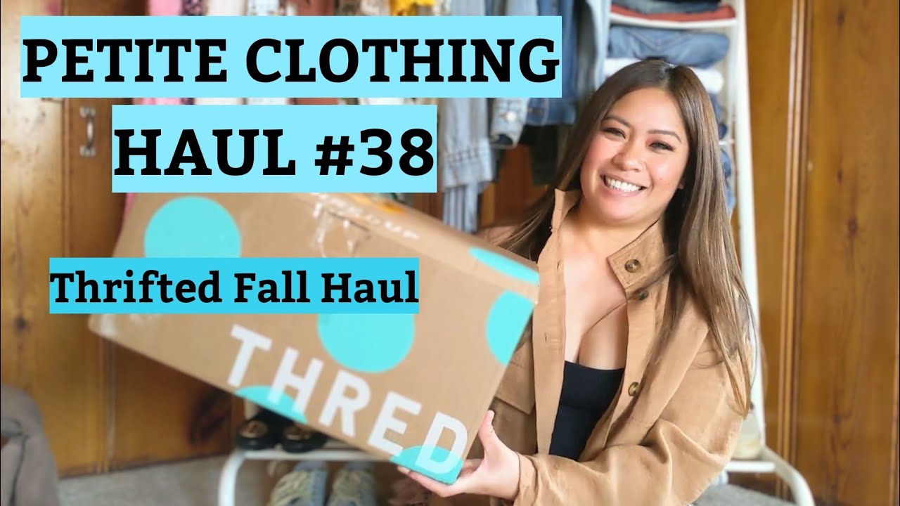 PETITE CLOTHING HAUL #38 THREDUP FALL HAUL  thrifting fall trends
