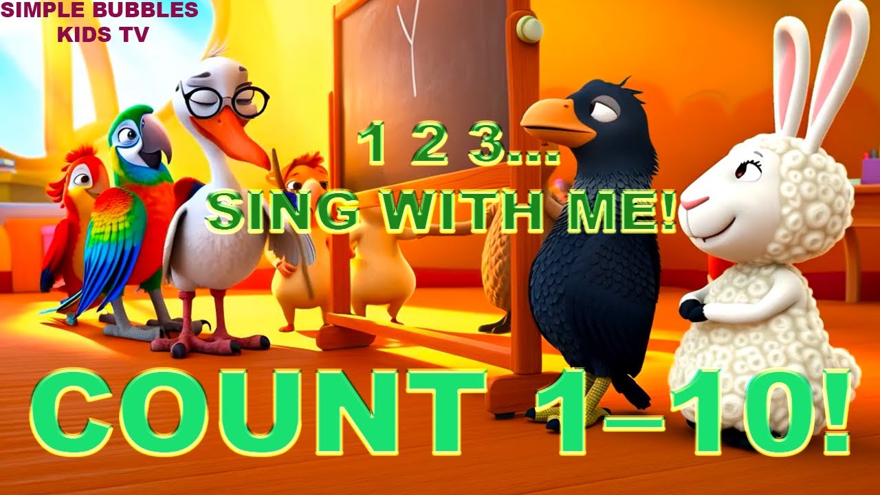 One Two Three 1 2 3 Apples on the Tree Song | Count 1 to 10 Song for Kids I Simple Bubbles Kids TV