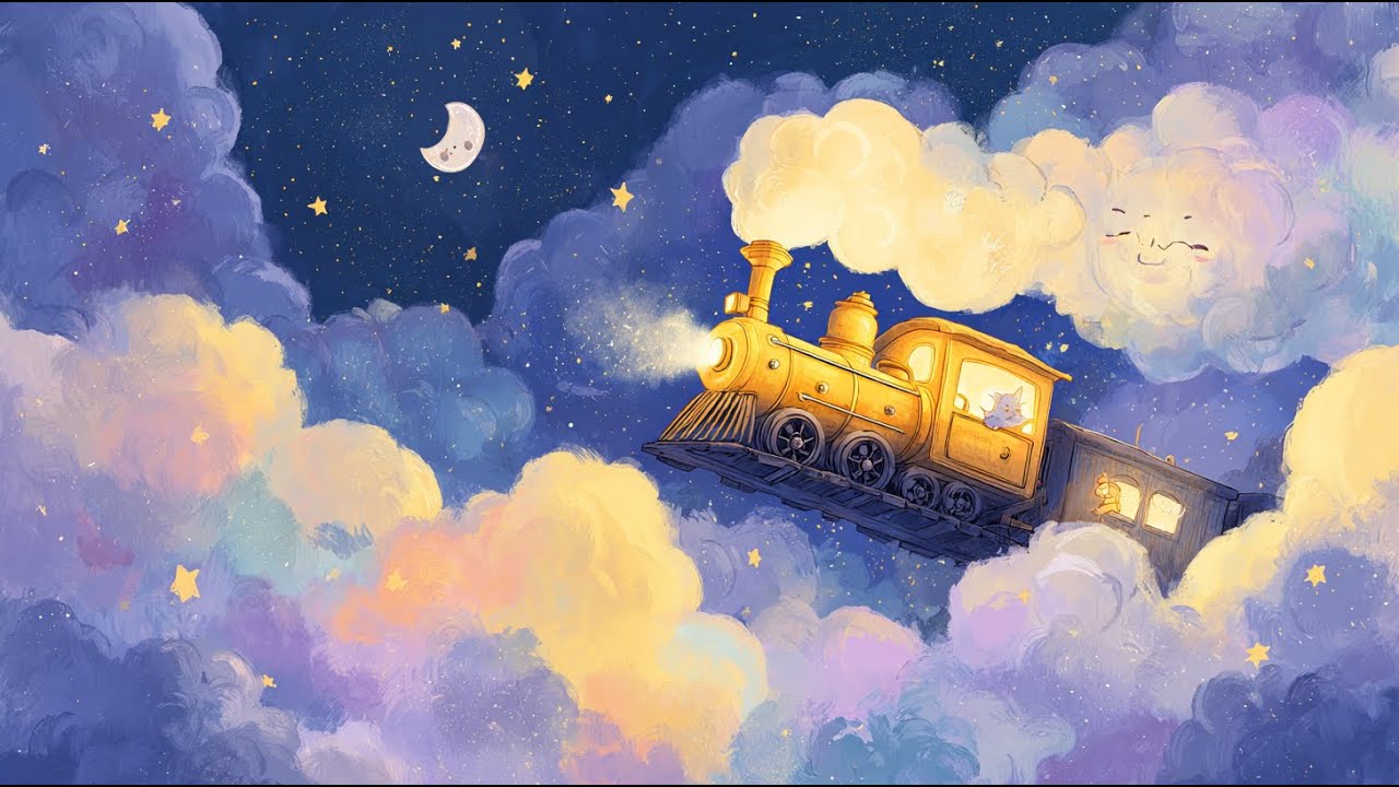 Le Petit Train de la Lune🌙 - Berceuse pour Endormir Bébé (Comptine Douce)