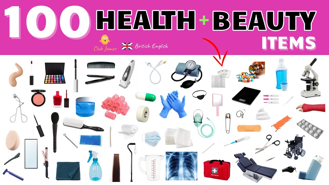 English Vocabulary - 100 HEALTH and BEAUTY ITEMS