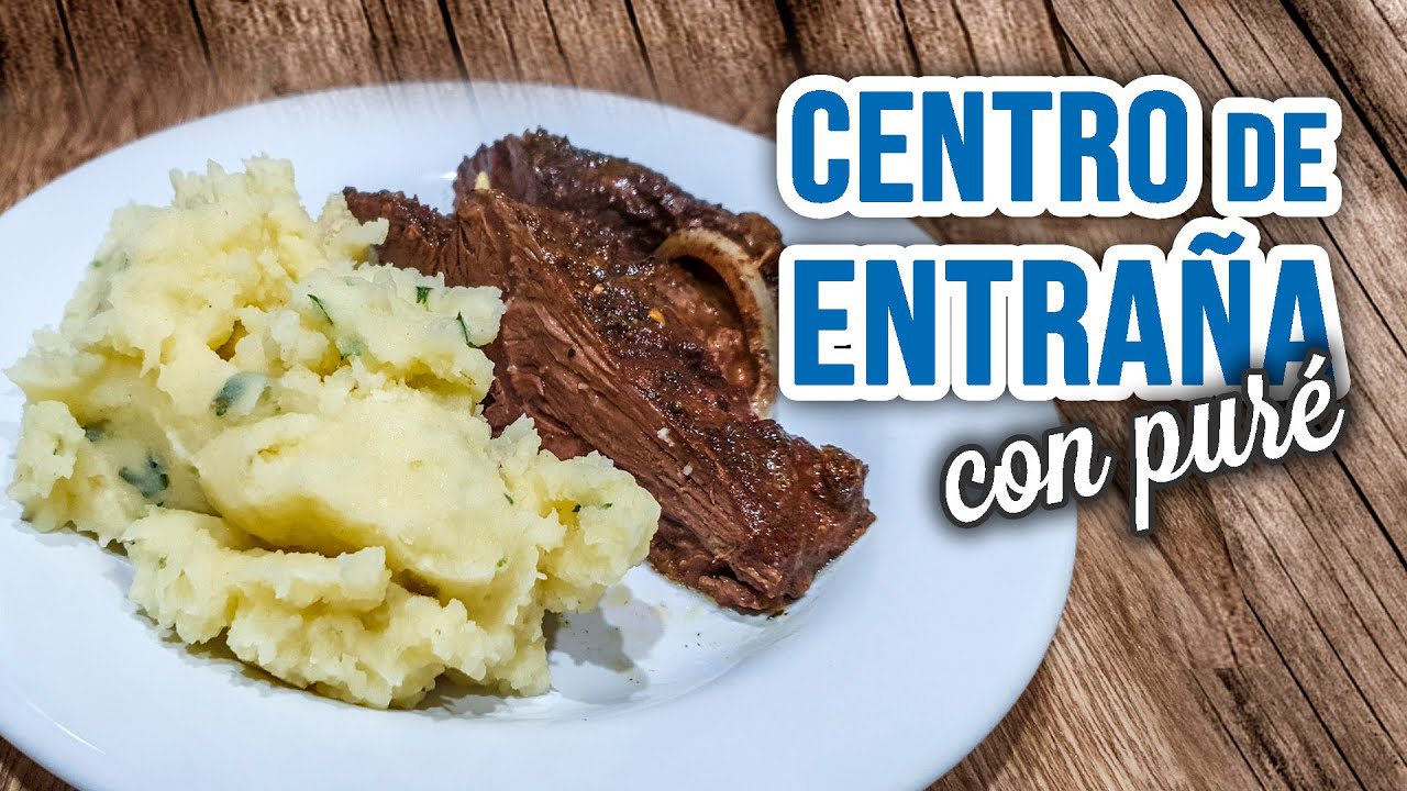 Entraña al horno con puré
