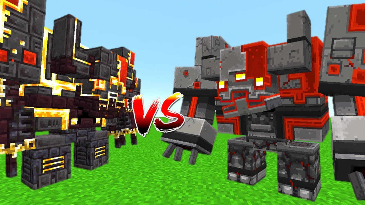 NEW NETHERITE MONSTROSITY VS GOETY'S REDSTONE MONSTROSITY - MINECRAFT MOB BATTLE