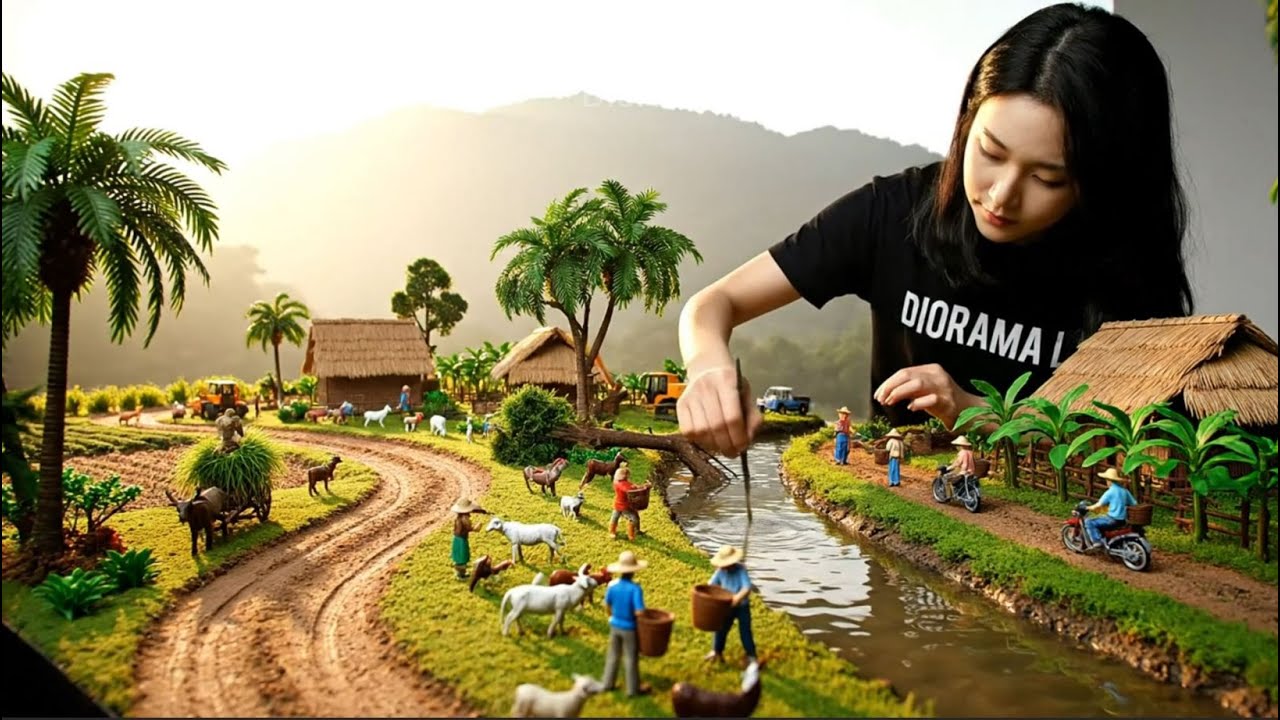 Tiny Rural Village Comes to Life | Complete Miniature Diorama Build