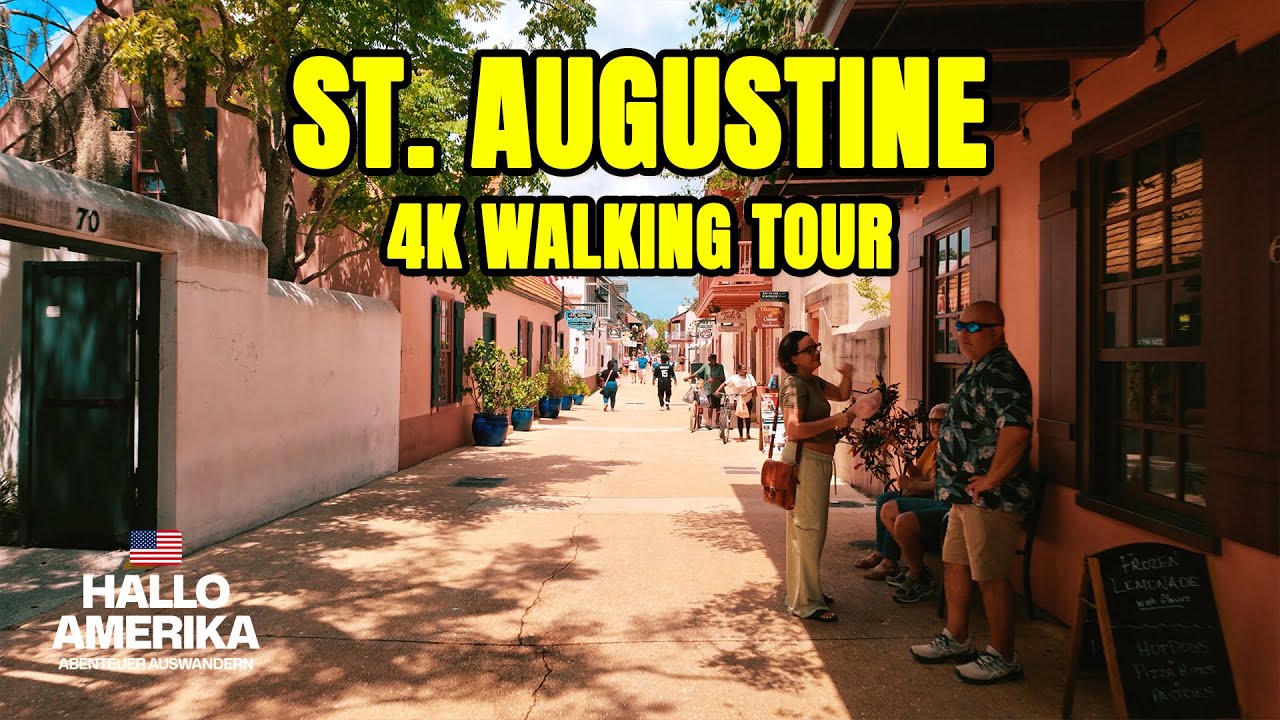 St. Augustine Walking Tour 4K 🇺🇸 | Florida Downtown & Historic City Tour