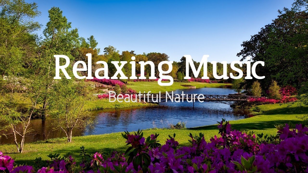 🔴Relaxing  Music & Green Leaves &bull; Nature Sounds, Waterfall[ Stress Relief Music, Meditation, Yoga ]