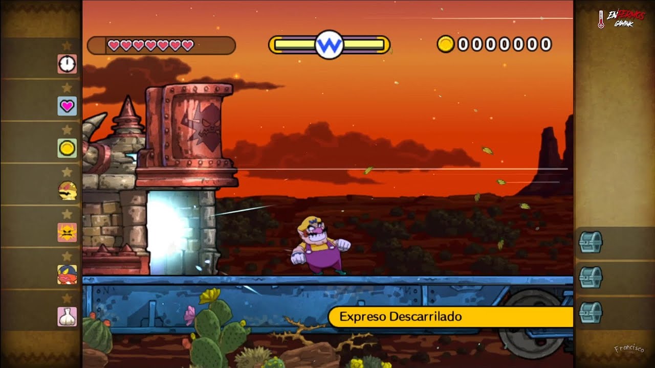 🎮 Wario Land: Shake It! Nivel Secreto 3-2 Expreso descarrilado – Rocking range 100 % 🎮