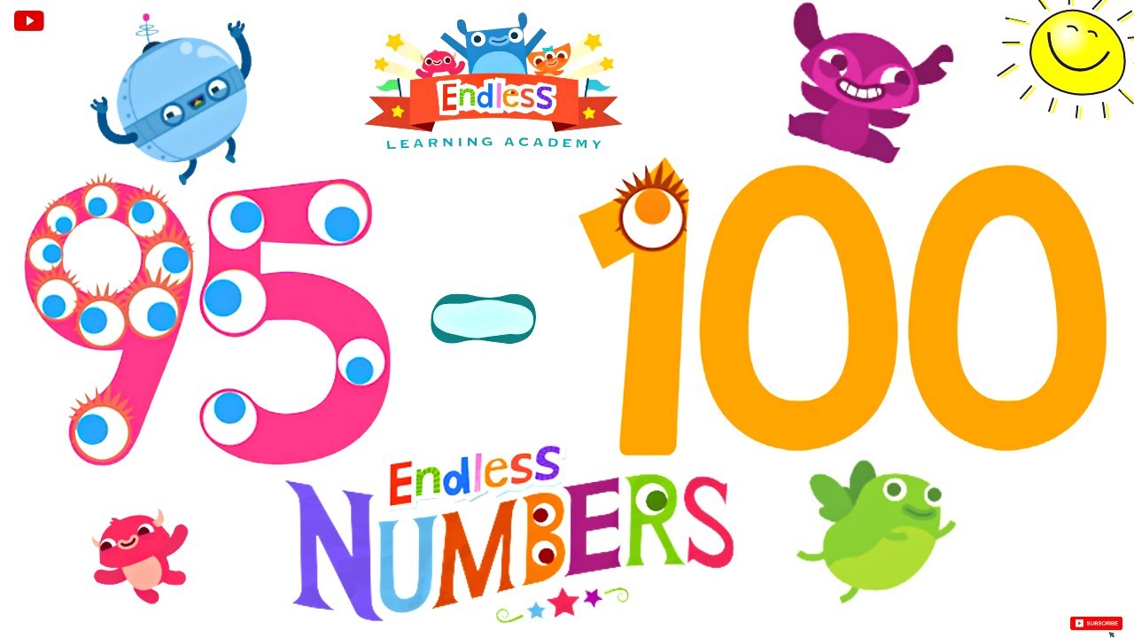 Endless Numbers 95 - 100 | Meet Number Ninety-five to One-hundred | Fun Learning for Kids