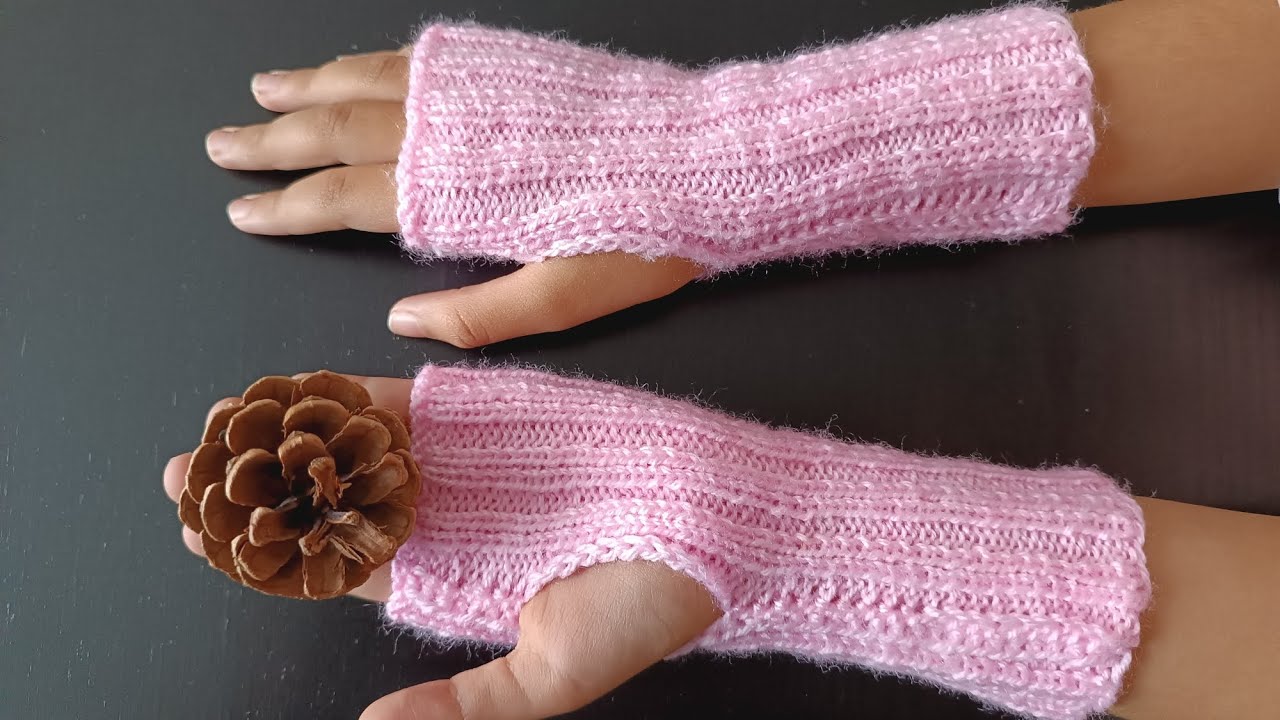 Die einfachsten Pulswärmer/ Armstulpen ohne Zunahmen stricken