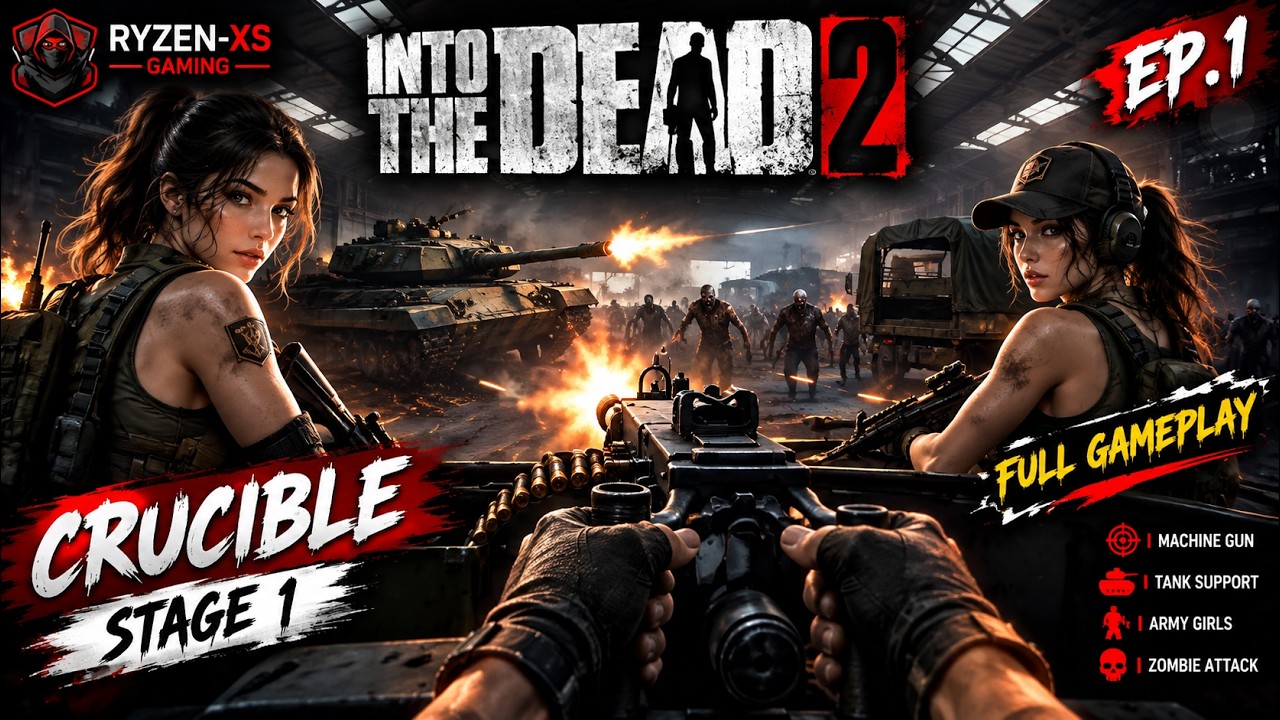 INTO THE DEAD 2 &ndash; CRUCIBLE Stage 1 🔥 Machine Gun vs Zombies | Full Video Game Gameplay