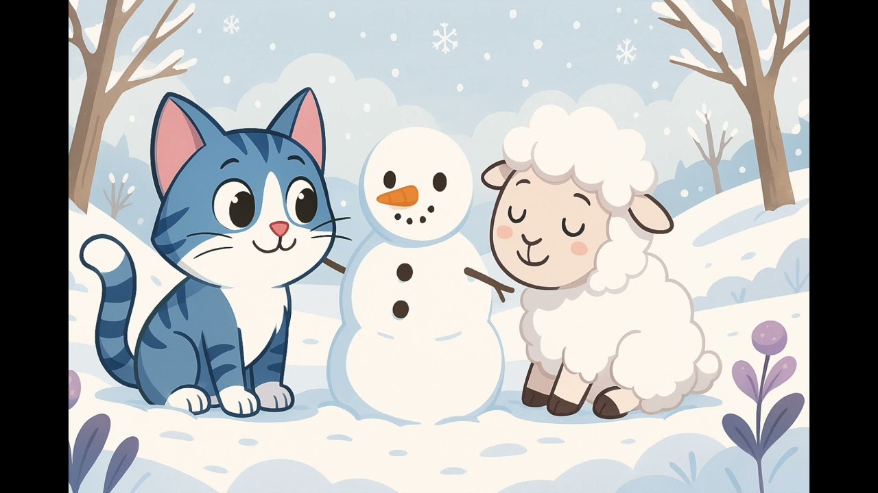 Les Comptines du Chat Bleu - La Neige et Le Mouton Blancs (10/12) - Chansons pour les tout-petits