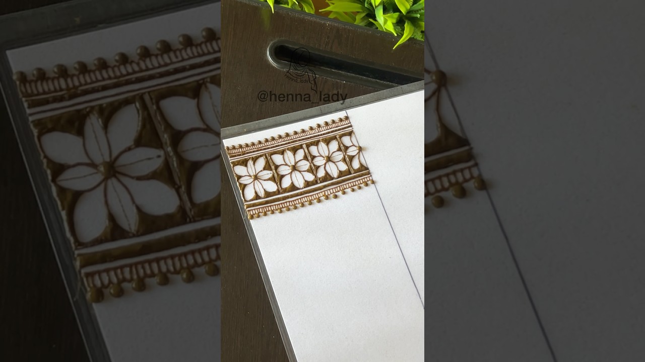 Negative filling boarder mehendi design ||#mehndi #ytshorts #henna #hennadesign #short